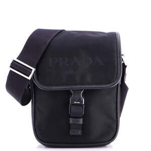 Prada Logo Buckle Messenger Bag Nylon